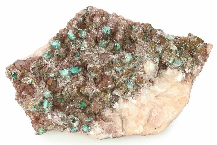 Rosasite, Malachite, and Selenite on Ferroan Dolomite - Morocco #290826